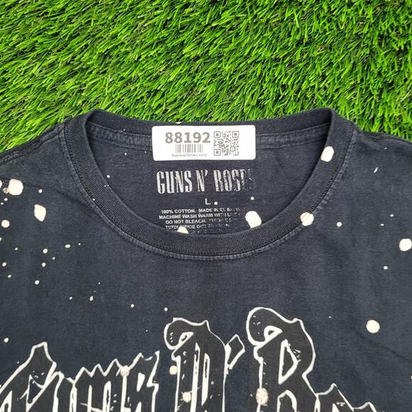 Guns-N-Roses Skull Rose Shirt Large 21x27 Bleached Black - Picture 5 of 12